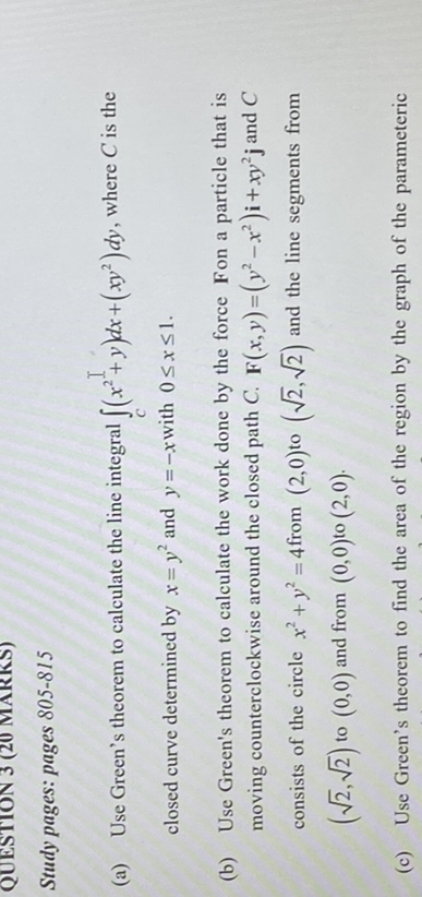 Solved Study Pages Pages A Use Green S Theorem To Calculate