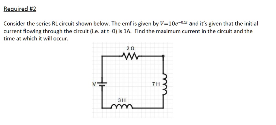 SOLVED Consider The Series RL Circuit Shown Below The Emf Is Given By