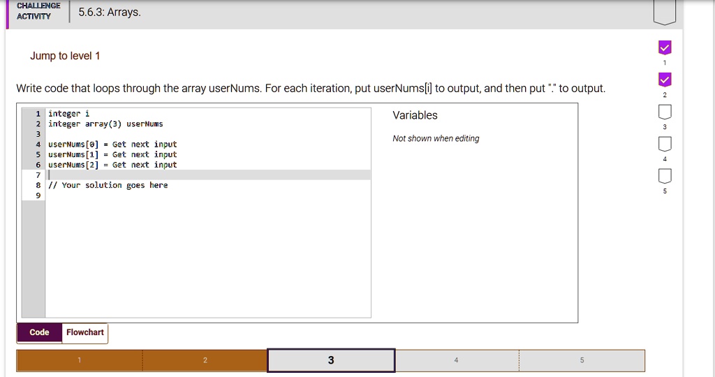 Challenge Activity 563 Arrays V Jump To Level 1 Write Code That Loops