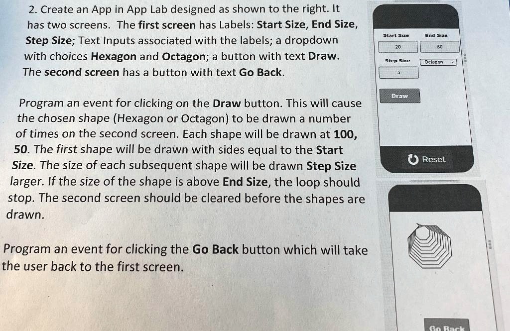 SOLVED Using Code Org Create An App In App Lab Designed As Shown To The Right It Has Two