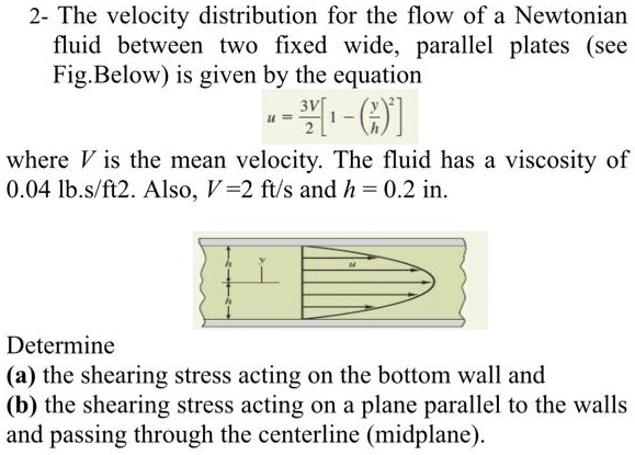 2 The Velocity Distribution For The Flow Of A Newtonian Fluid Between