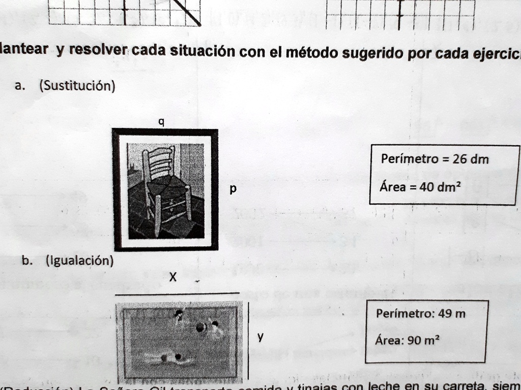 SOLVED Plantear y resolver cada situacion con el método sugerido por