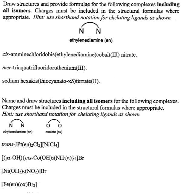 SOLVED Draw Structures And Provide Formulas For The Following