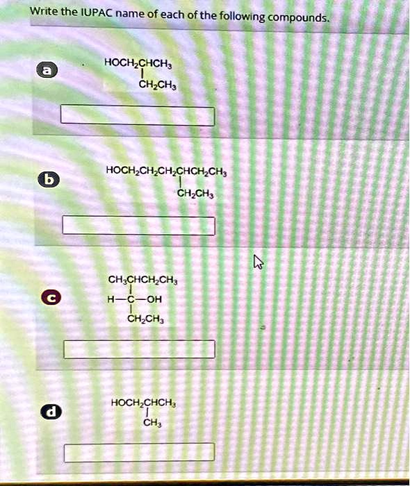 Solved Texts Write The Iupac Name Of Each Of The Following Compounds