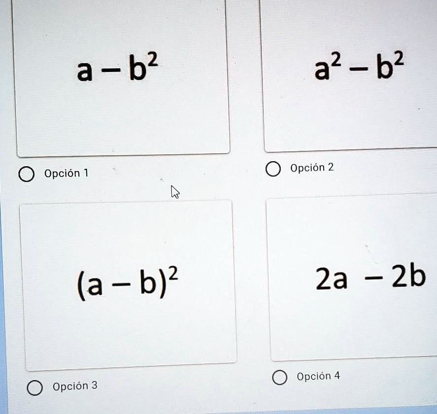 SOLVED es la opción cuya expresión algebraica representa a la