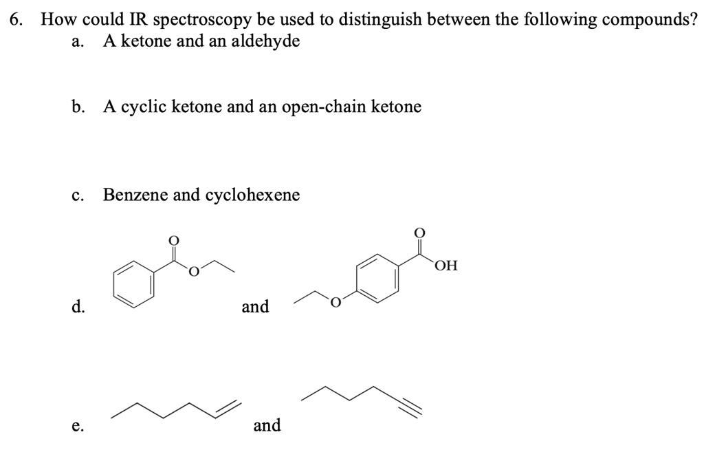 Solved How Could Ir Spectroscopy Be Used To Distinguish Between The