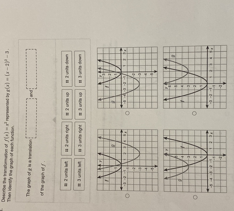 SOLVED Describe The Transformation Of F X X 2 Representod By G X X