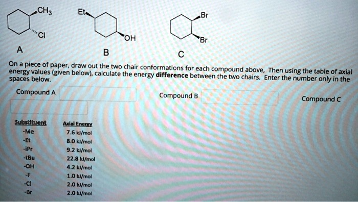 SOLVED CHa OH Piece Of Paper Draw Out The Two Chair Conformations For