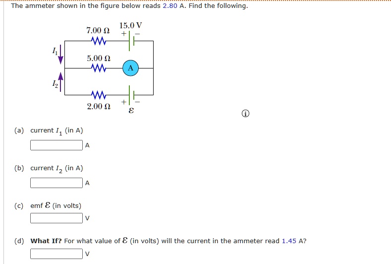 The Ammeter Shown In The Figure Below Reads Find Solvedlib