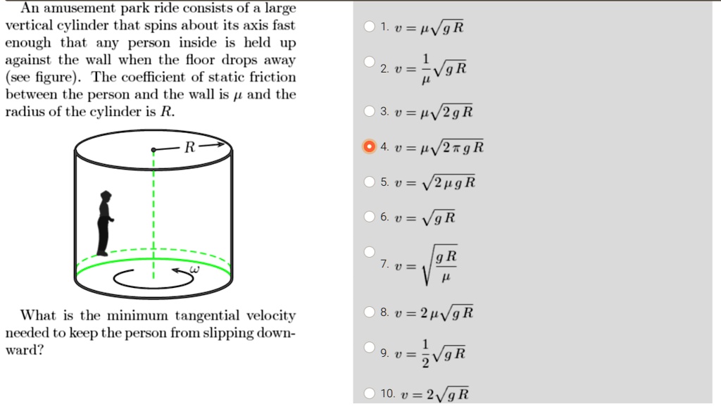 SOLVED An Amusement Park Ride Consists Of A Large Vertical Cylinder