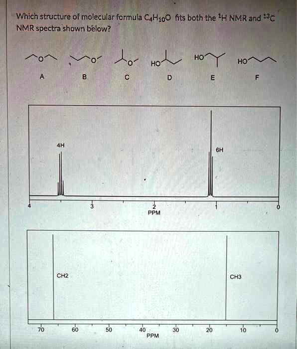 SOLVED Which Structure Of Molecular Formula CaH10O2 Fits Both The 1H