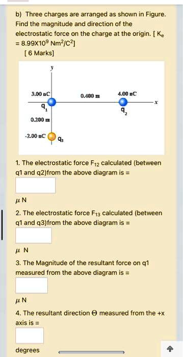 Solved Three Charges Are Arranged As Shown In Figure Find The