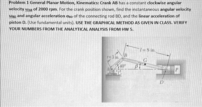 Problem General Planar Motion Kinematics Crank Ab Has Constant