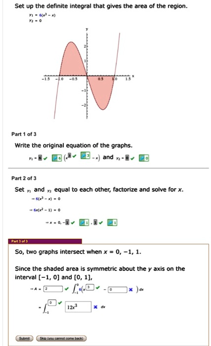 Solved Set Up The Definite Integral That Gives The Area Of The Region