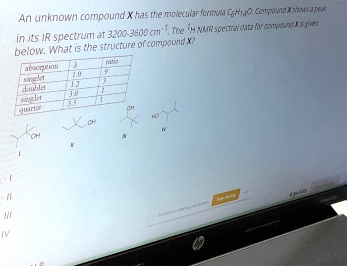 Solved An Unknown Compound X Has The Molecular Formula C Compound