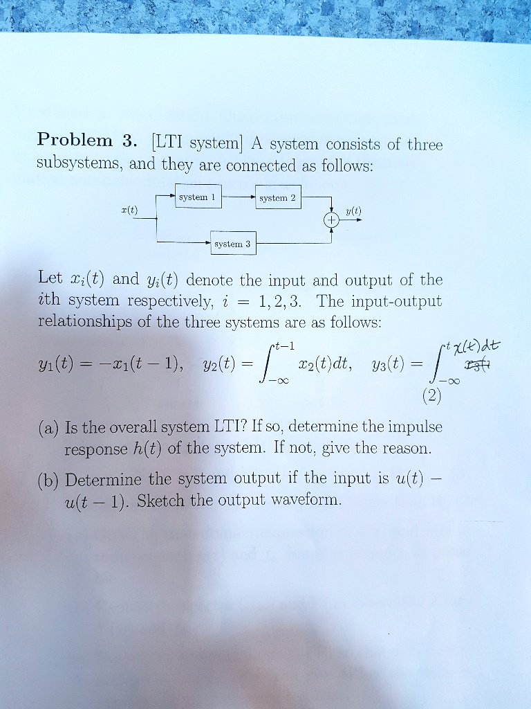 SOLVED Problem 3 LTI System A System Consists Of Three Subsystems