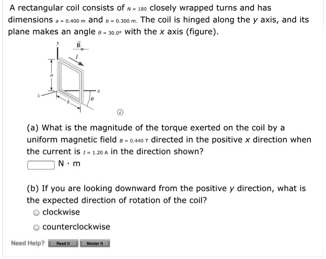 Solved A Rectangular Coil Consists Of N Closely Wrapped Turns