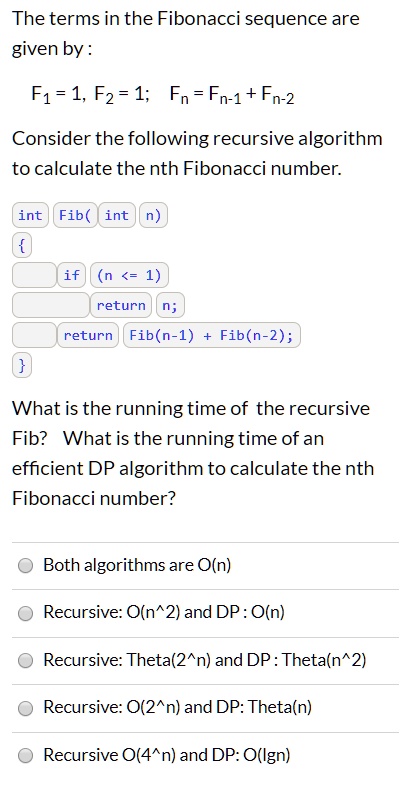 SOLVED The Terms In The Fibonacci Sequence Are Given By F1 1 F2