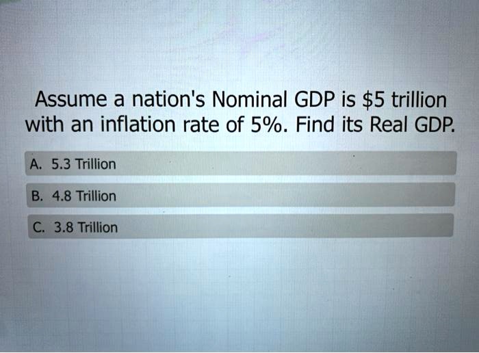 SOLVED Assume A Nation S Nominal GDP Is 5 Trillion With An Inflation