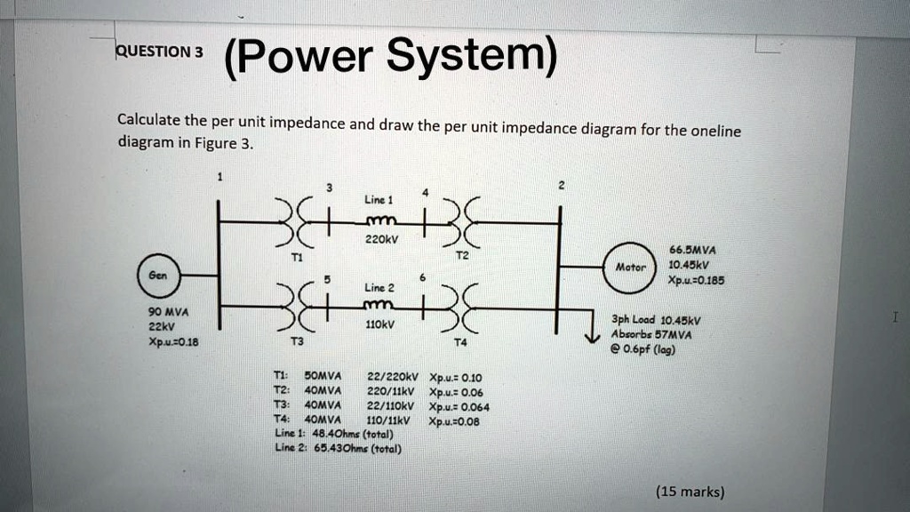 Solved Question Power System Calculate The Per Unit Impedance And