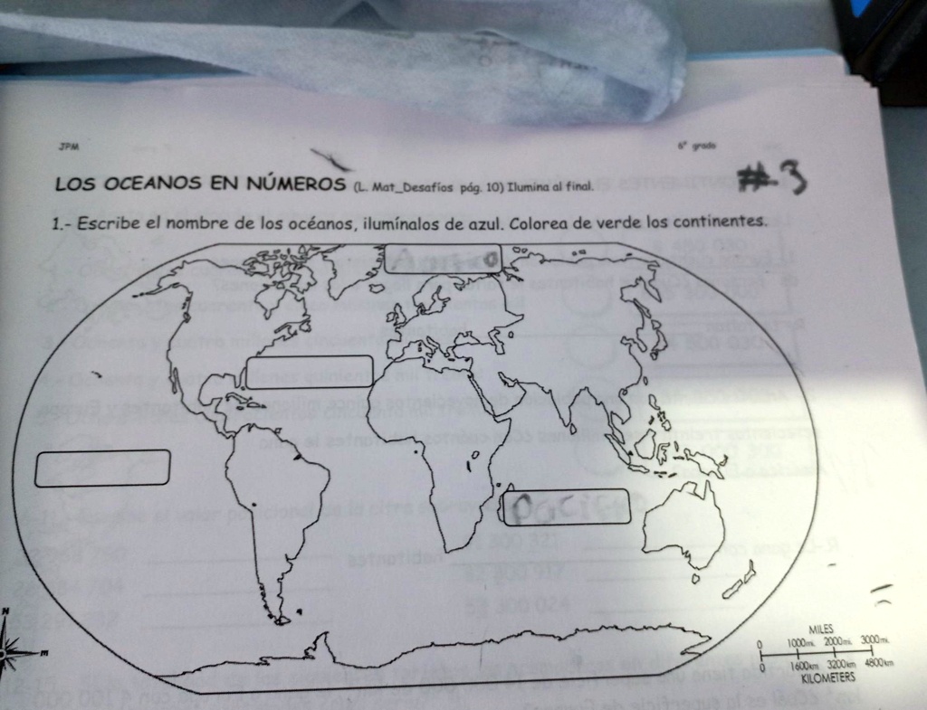 SOLVED LOS OCEANOS EN NÚMEROS D 1 Escribe el nombre de los océanos