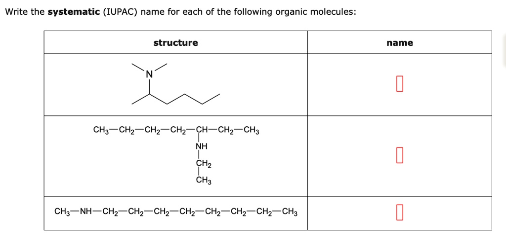 SOLVED Write The Systematic IUPAC Name For Each Of The Following