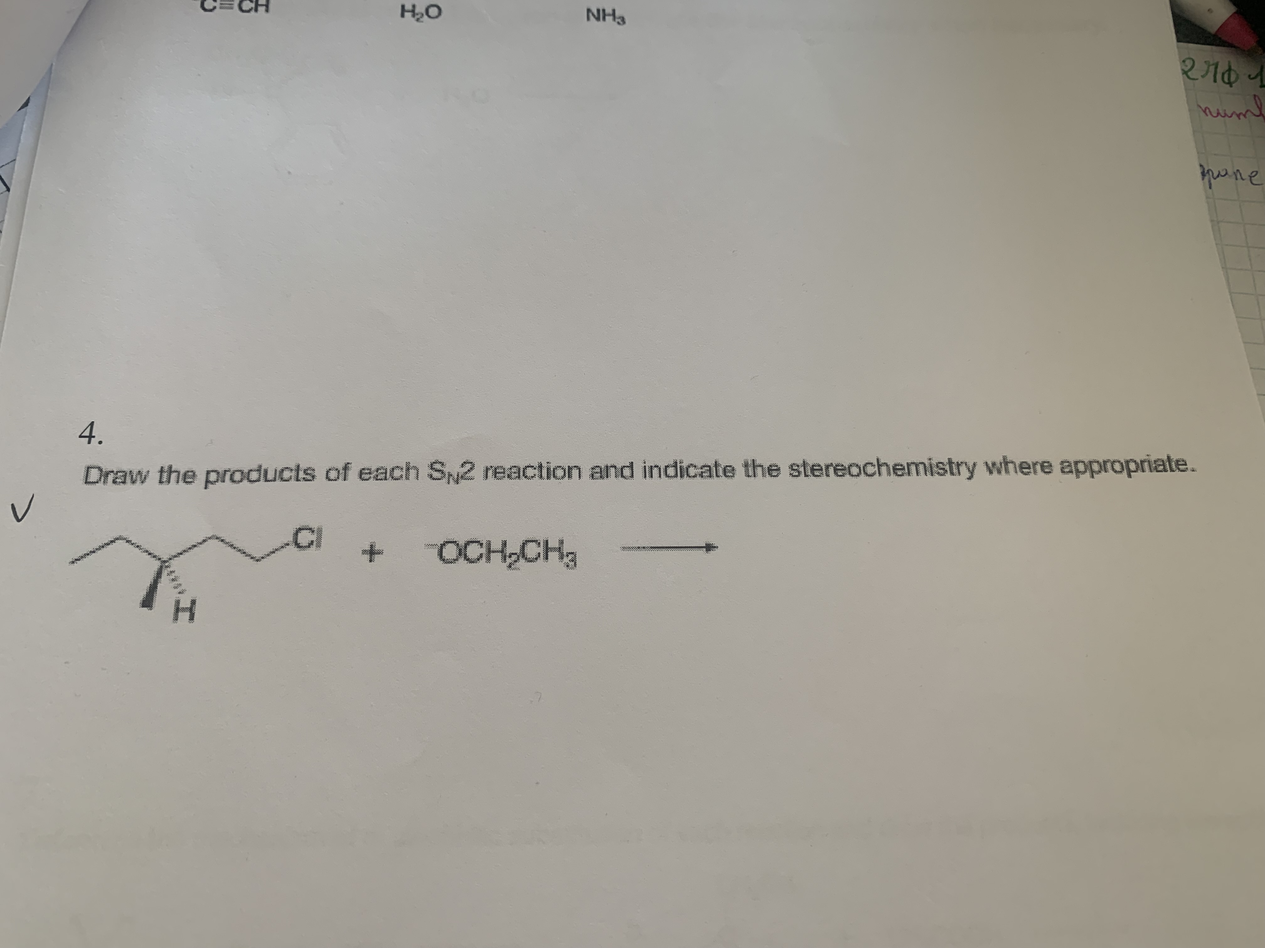 Draw The Products Of Each Sn Reaction And Indicate The