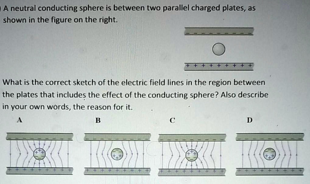 SOLVED A Neutral Conducting Sphere Is Between Two Parallel Charged