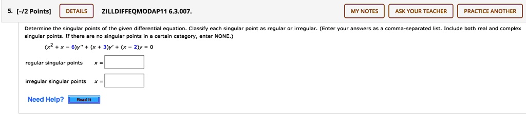 SOLVED DETAILS ZILL DIFF EQ MOD AP 11 6 3 007 MY NOTES ASK YOUR