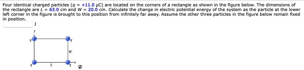 Solved Four Identical Charged Particles Q C Are Located On