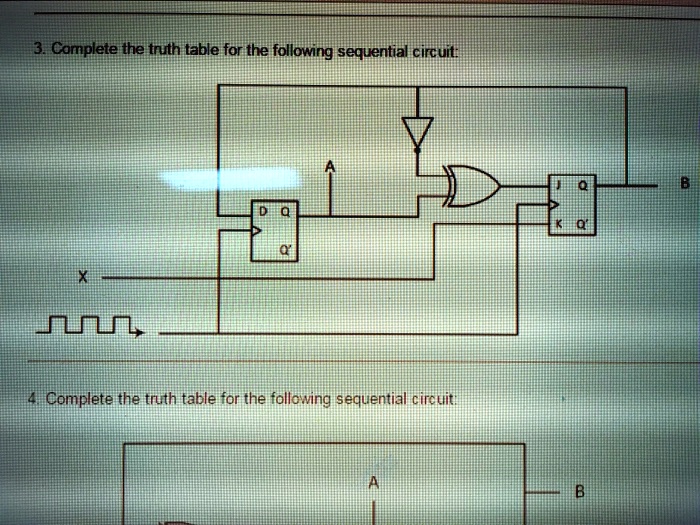 Solved Complete The Truth Table For The Following Sequential Circuit