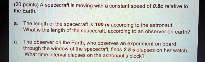 Solved Points A Spacecraft Is Moving With A Constant Speed Of C