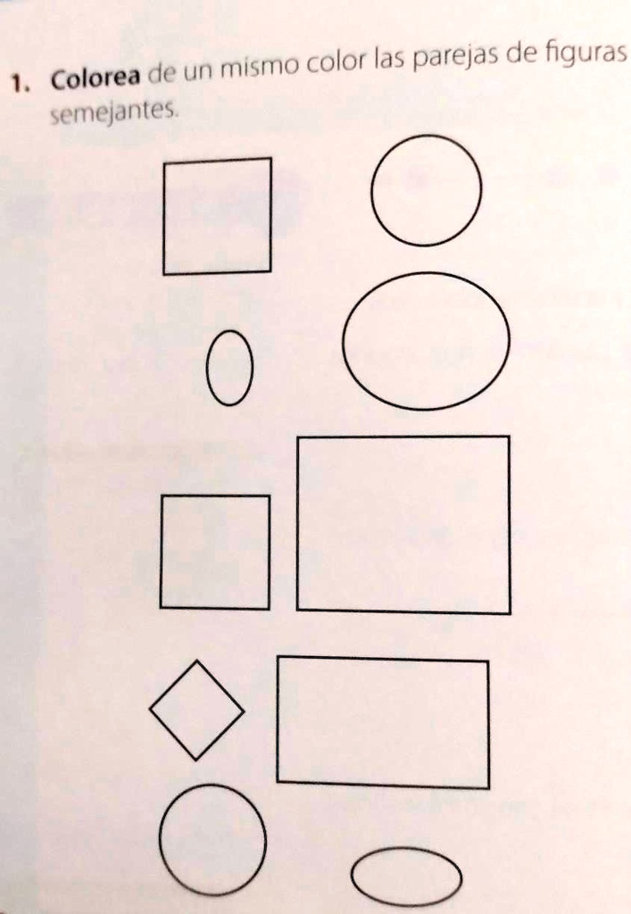 Solved Colorea De Un Mismo Color Las Parejas De Figuras Semejantes