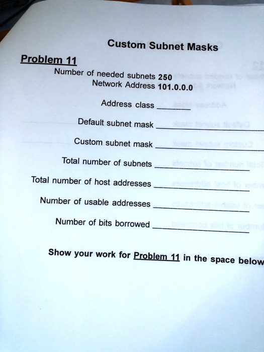 Custom Subnet Masks Problem Number Of Needed Subnets Network