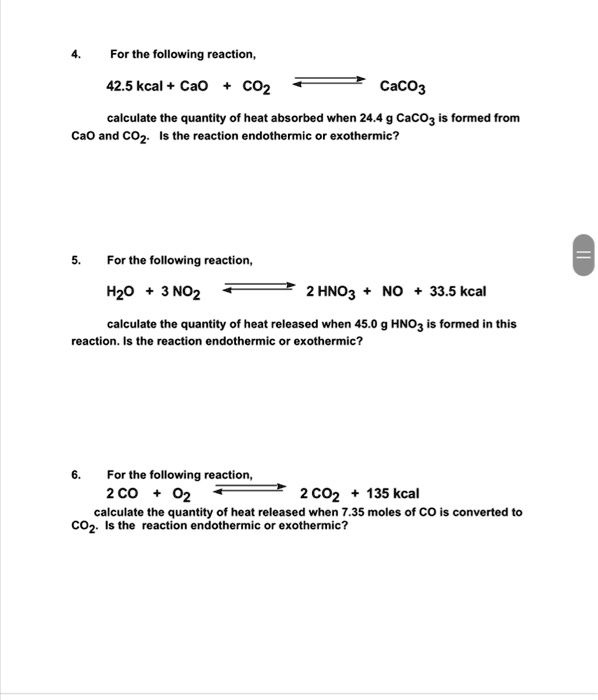 Solved For The Following Rcaction Kcal Cao Co Caco Calculate The