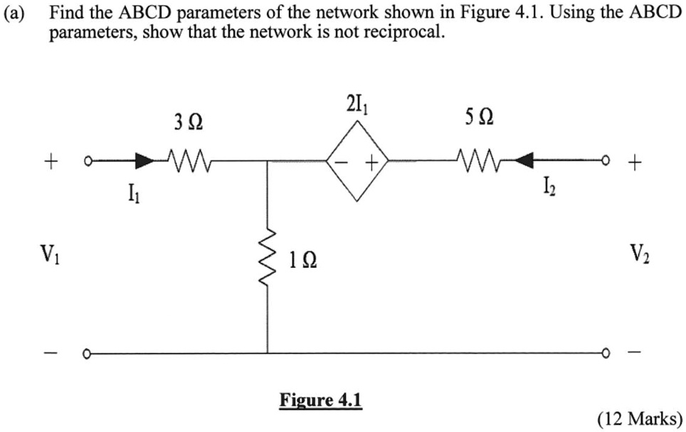 Solved A Find The Abcd Parameters Of The Network Shown In Figure