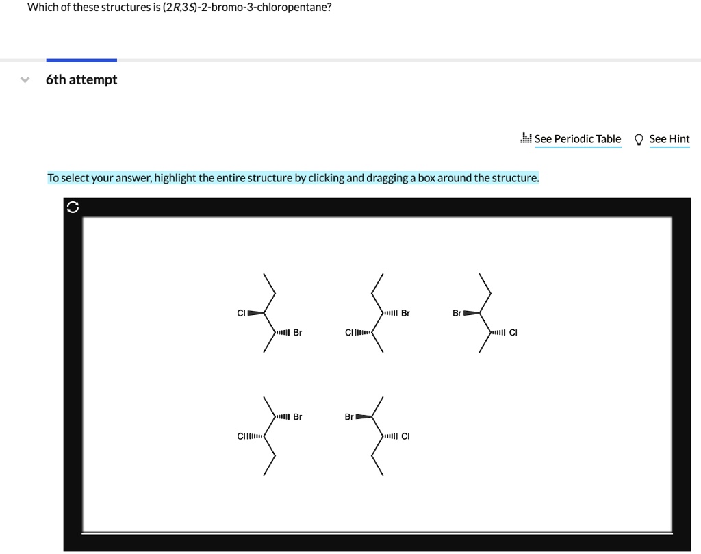 Solved Which Of These Structures Is R S Bromo Chloropentane