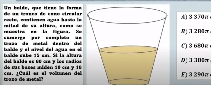 SOLVED Un Balde Que Tiene La Forma De Un Tronco De Cono Circular