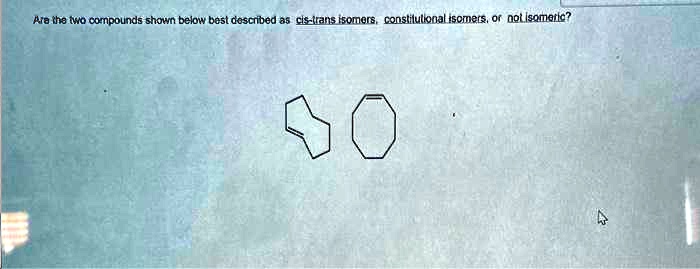 Solved Ara The Two Compounds Shown Below Best Described As Cistrans