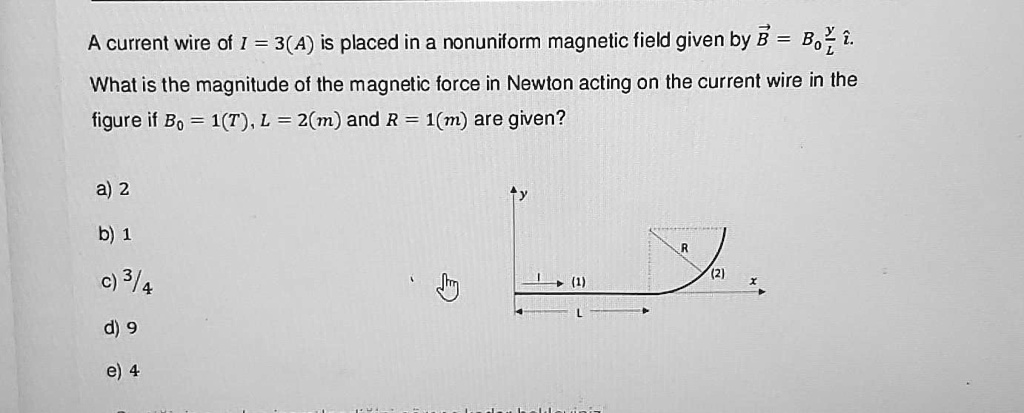 Solved A Current Wire Of I A Is Placed In A Nonuniform Magnetic