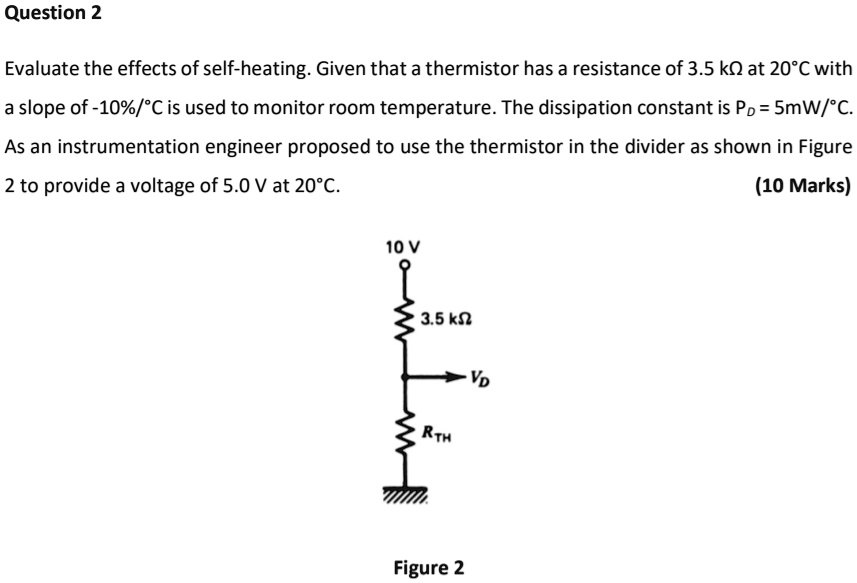 Solved Evaluate The Effects Of Self Heating Given That A Thermistor