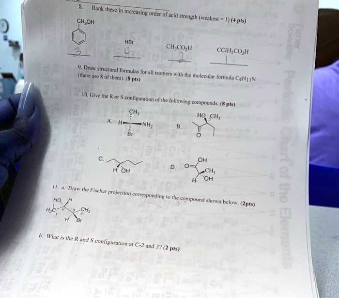 Solved Rank These In Increasing Order F Acid Strength Weakest Ch Oh