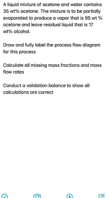 Solved A Liquid Mixture Of Acetone And Water Contains Wt Acetone