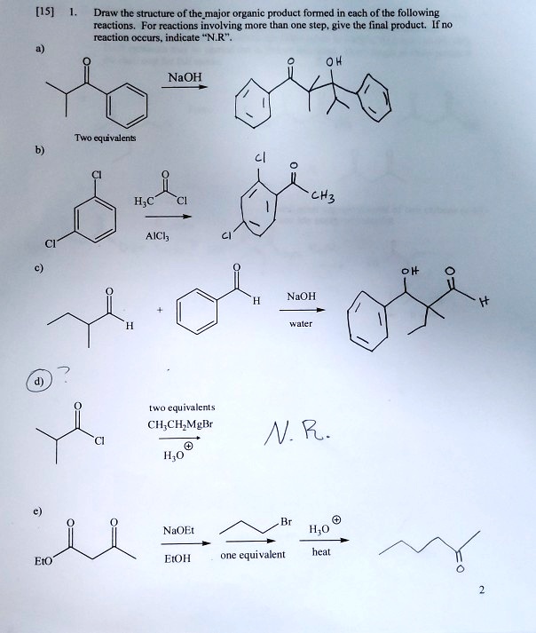 SOLVED 15 Draw The Structure Of The Major Organic Product Formed