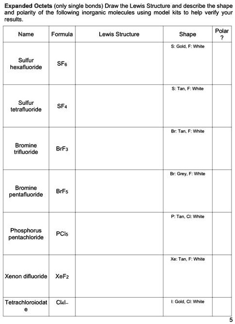 Solved Expanded Octets Only Single Bonds Draw The Lewis Structure And