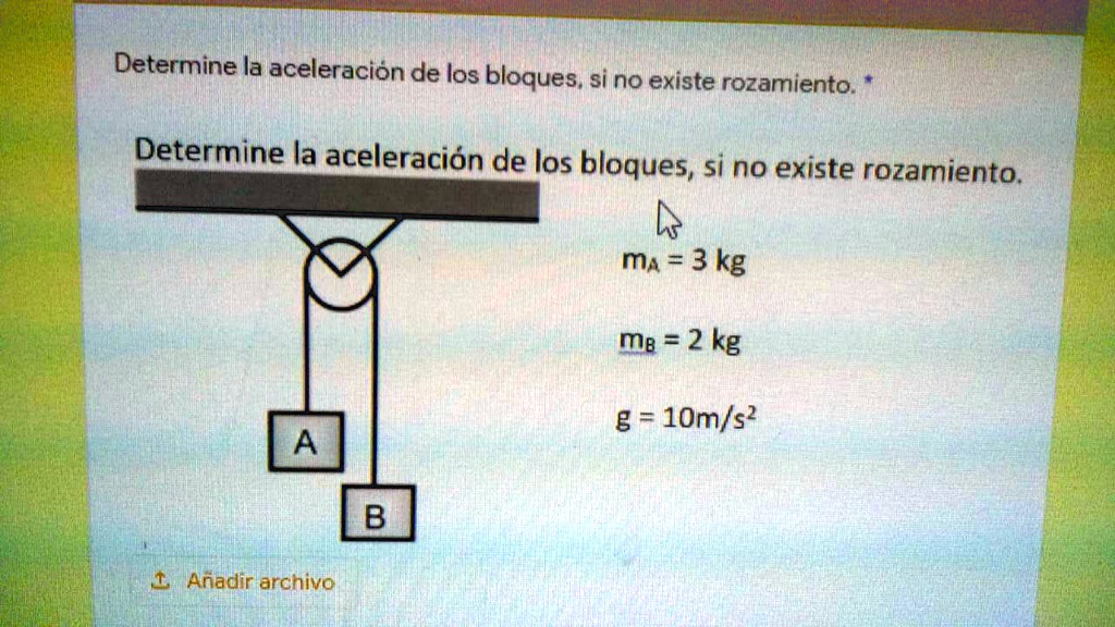 SOLVED determina la aceleración de los bloques si no existe