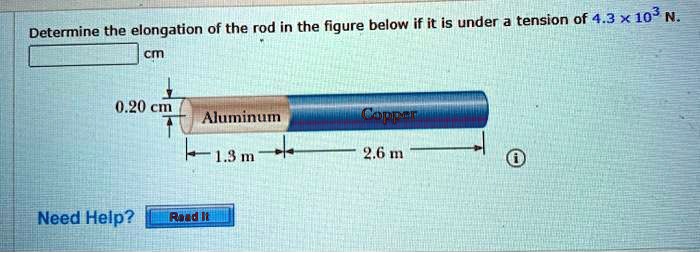 SOLVED Tension Of 4 3 X 10 N Determine The Elongation Of The Rod In