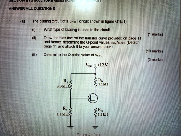 SOLVED A The Biasing Circuit Of A JFET Circuit Is Shown In Figure