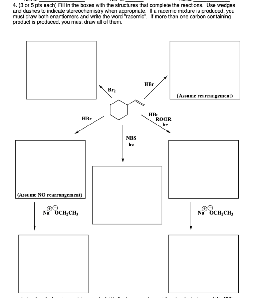 SOLVED 4 3 Or 5 Pts Each Fill In The Boxes With The Structures