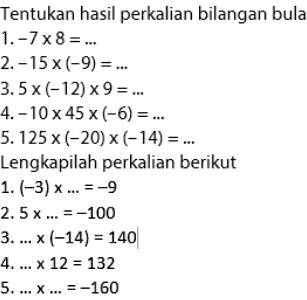 SOLVED Tolong Di Jawab Hasil Dari Perkalian Bilangan Bulat Dan